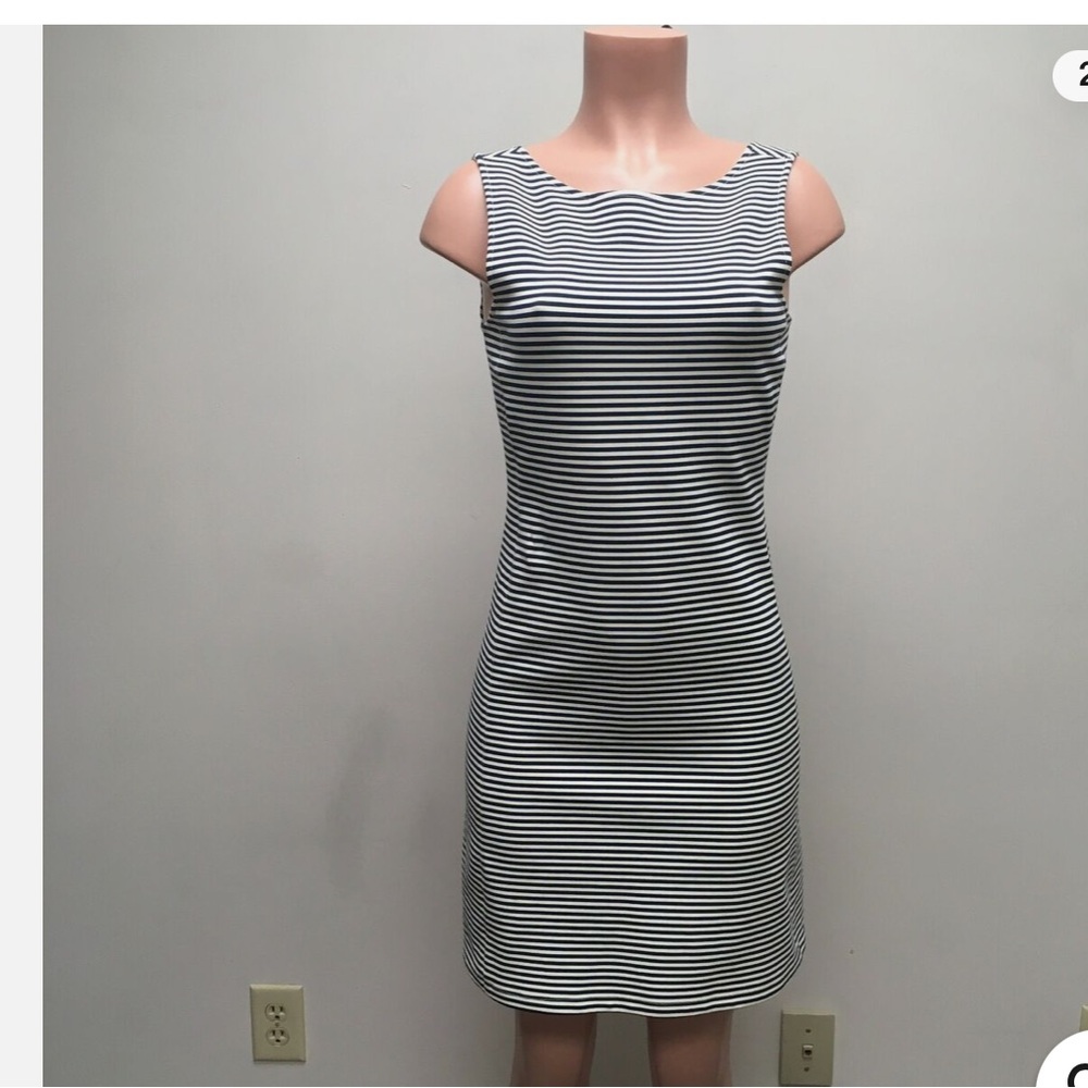 Theory Women Blue White Striped Sleeveless Casual Mivrill K Sail Sheath Dress S